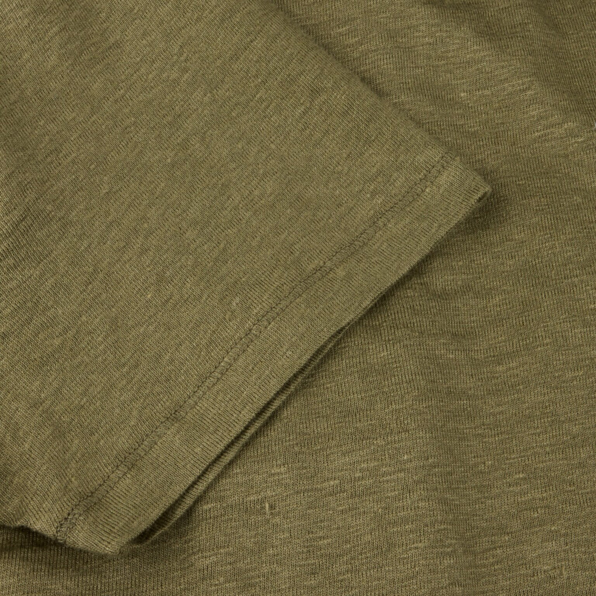 Olive Green Short Sleeve Linen-Stretch Knitted Resort Shirt - Stenströms - Boutique Jacques International