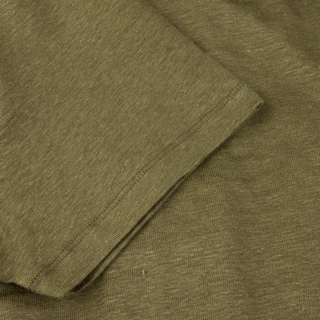 Olive Green Short Sleeve Linen-Stretch Knitted Resort Shirt - Stenströms - Boutique Jacques International
