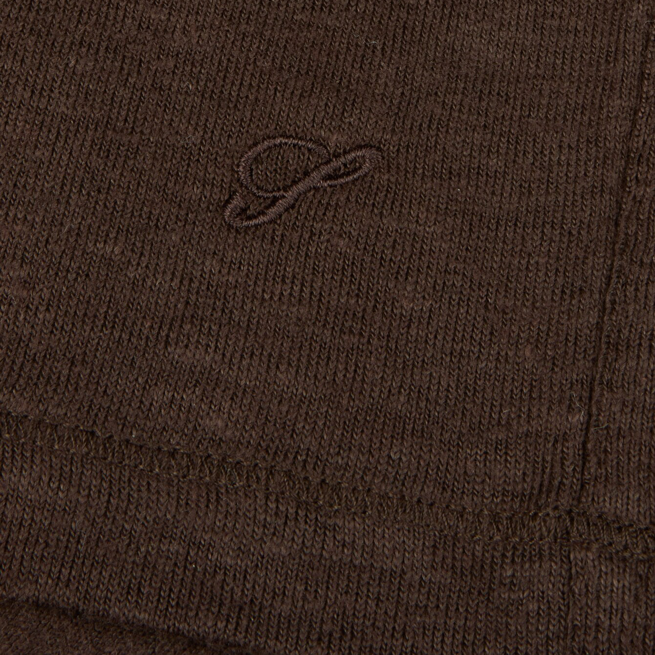 Dark Brown Linen-Stretch Short Sleeve Knitted Polo Shirt - Stenströms
