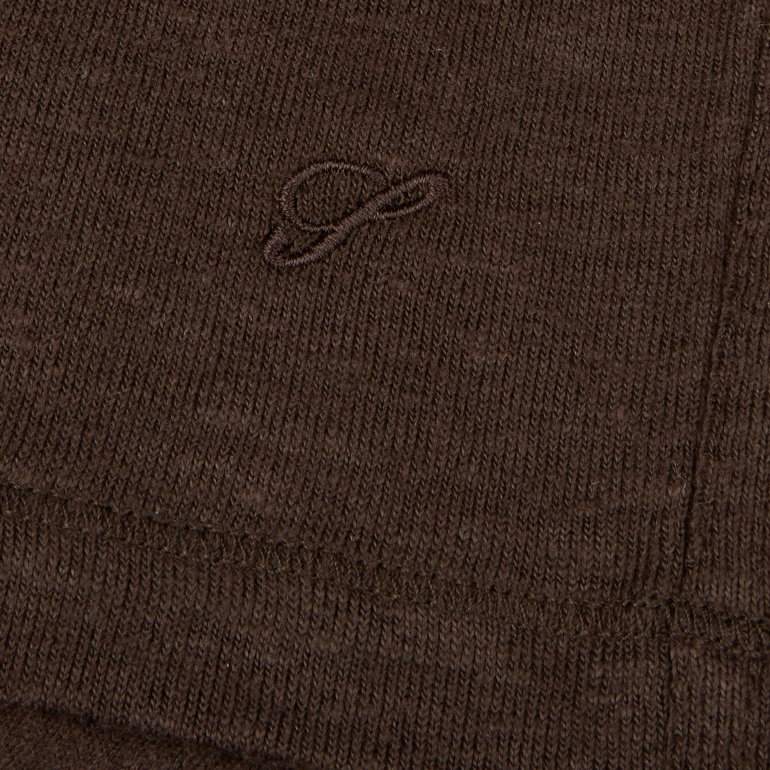 Dark Brown Linen-Stretch Short Sleeve Knitted Polo Shirt - Stenströms