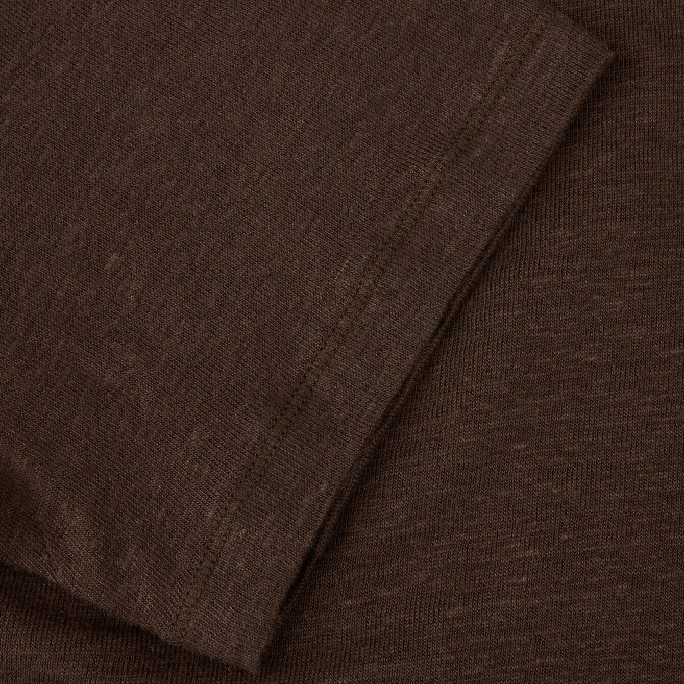 Dark Brown Linen-Stretch Short Sleeve Knitted Polo Shirt - Stenströms