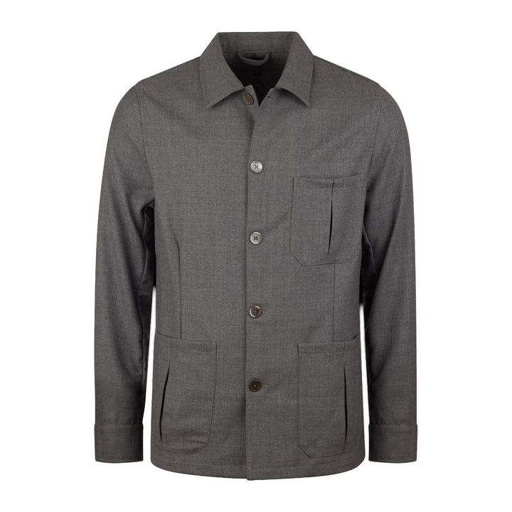 Dark Gray Merino Wool Safari Jacket - Stenströms