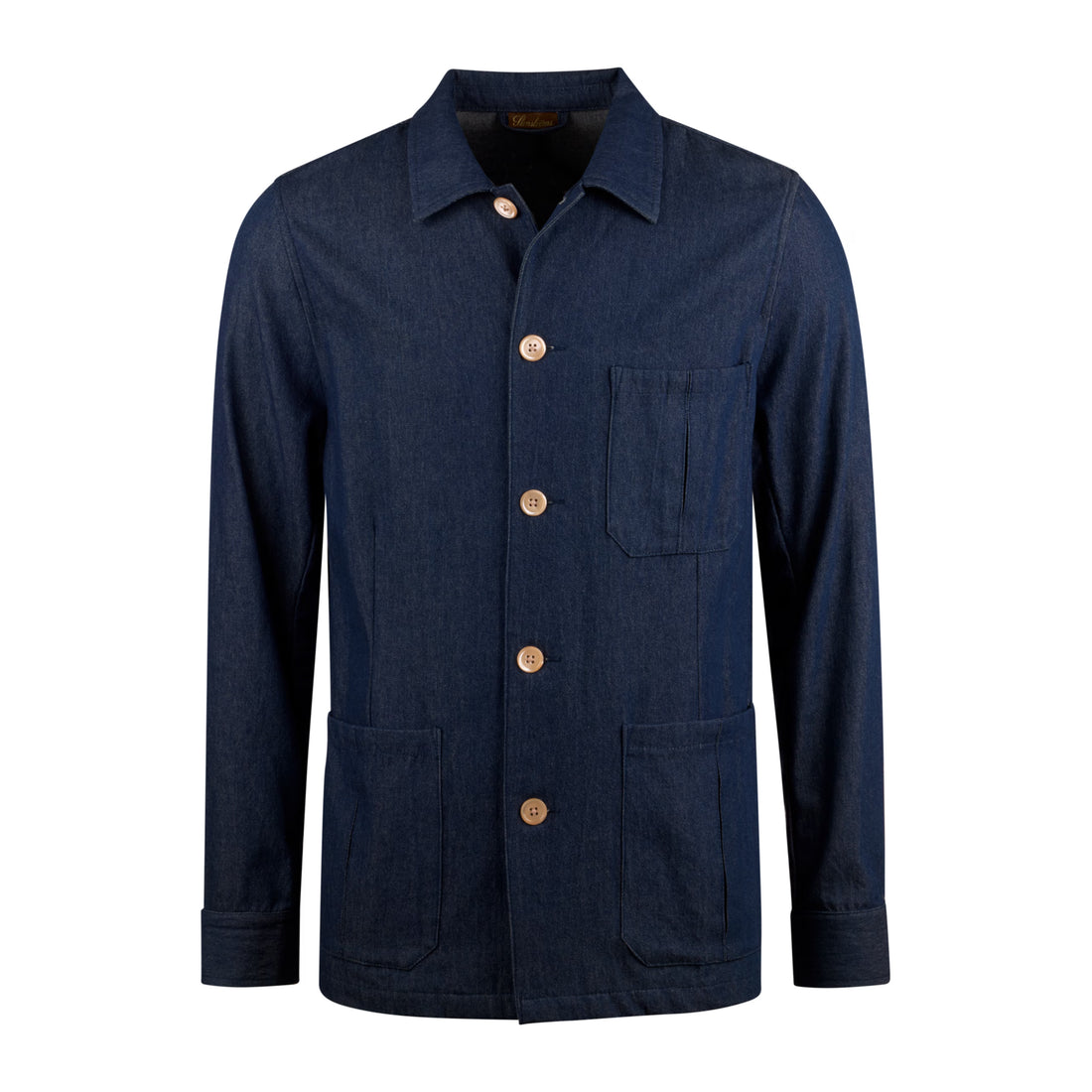 Dark Blue Denim Cotton Overshirt - Stenströms