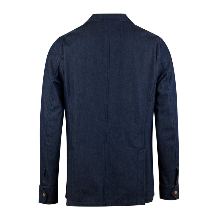 Dark Blue Denim Cotton Overshirt - Stenströms