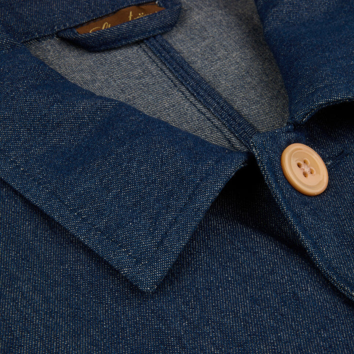 Dark Blue Denim Cotton Overshirt - Stenströms