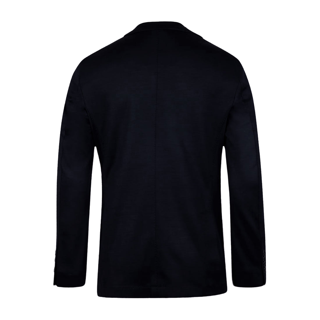 Navy Blue Solid Wool Jersey Soft Unconstructed Sport Jacket - Stenströms