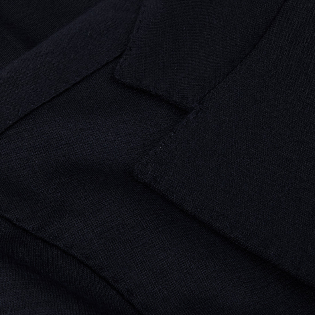 Navy Blue Solid Wool Jersey Soft Unconstructed Sport Jacket - Stenströms