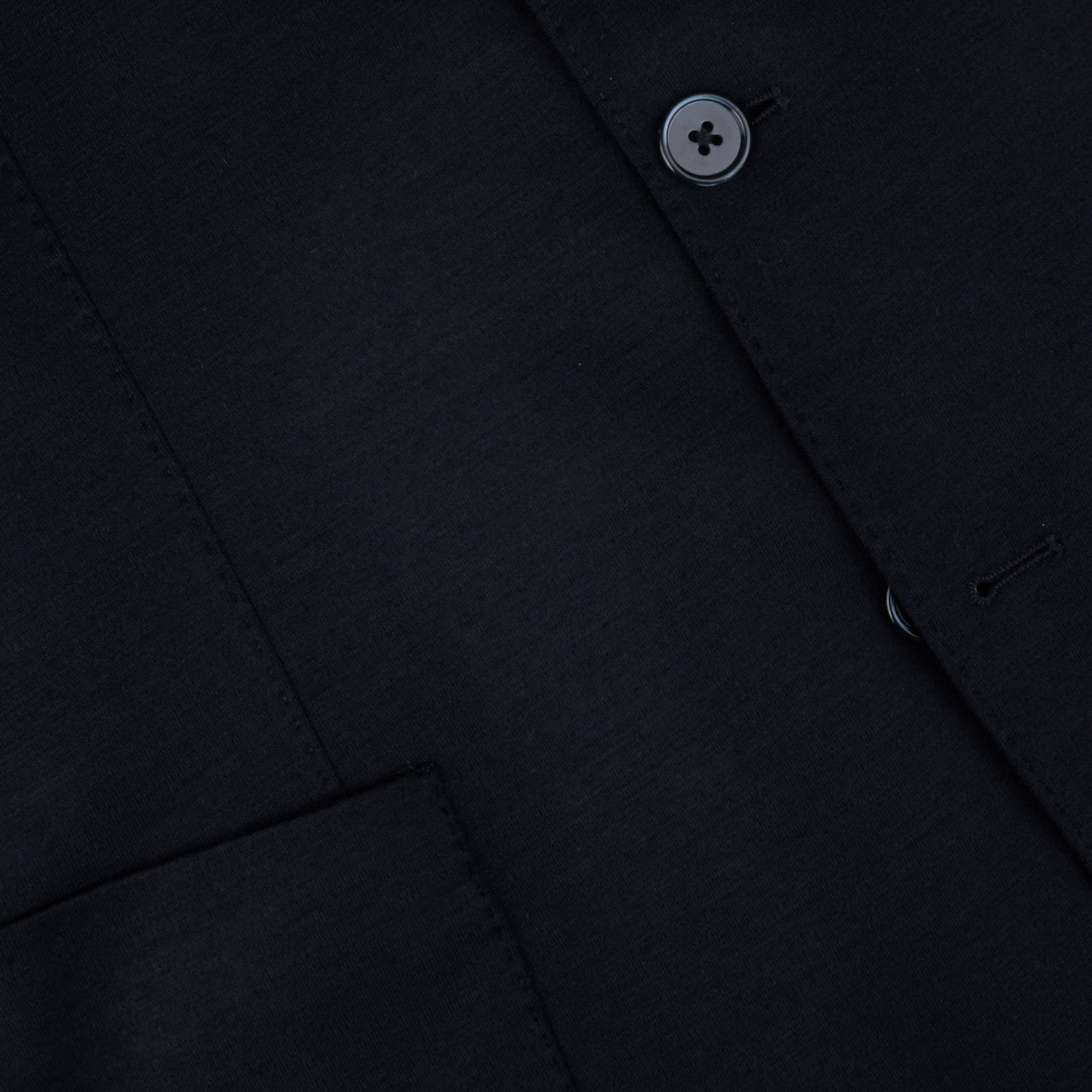 Navy Blue Solid Wool Jersey Soft Unconstructed Sport Jacket - Stenströms