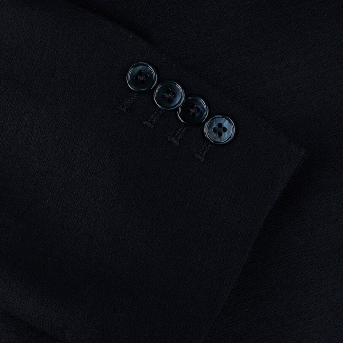 Navy Blue Solid Wool Jersey Soft Unconstructed Sport Jacket - Stenströms