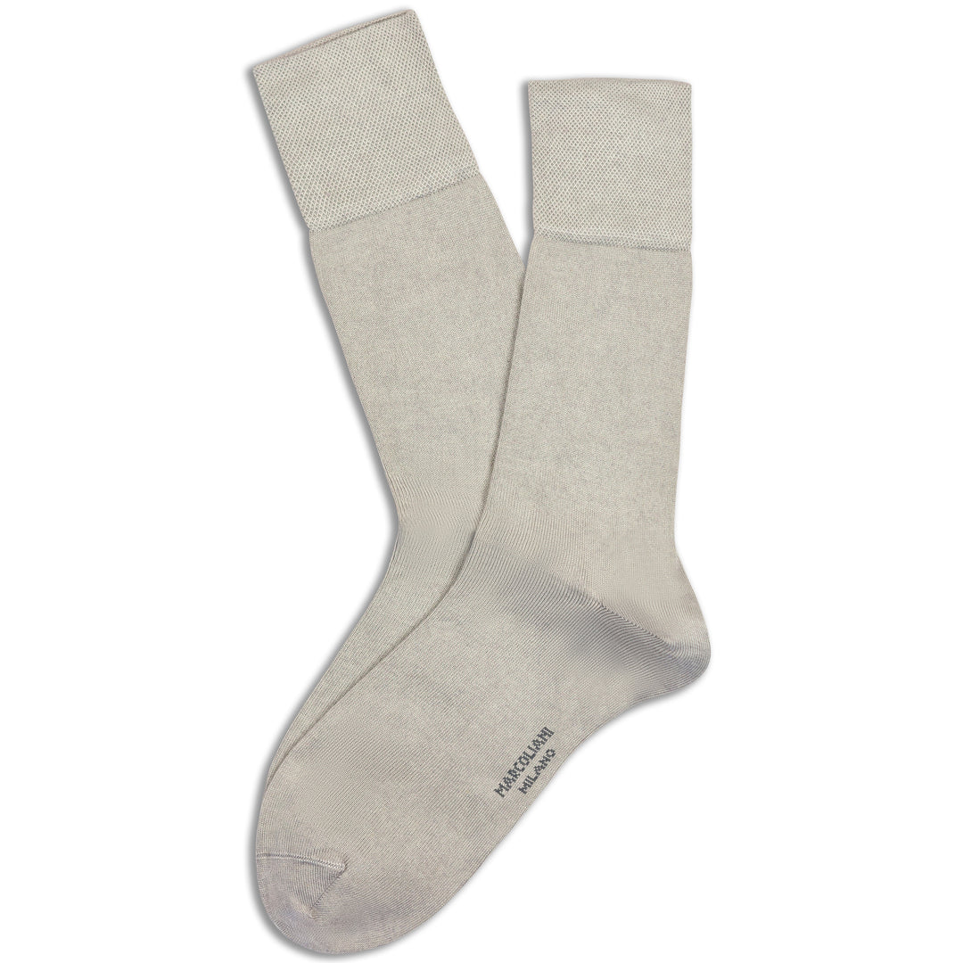 Ice Gray Mousse of Modal Mid-Calf Socks - Marcoliani