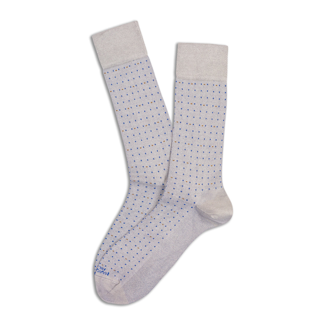 Ice Gray Micro Dot Mousse of Modal Mid-Calf Socks - Marcoliani
