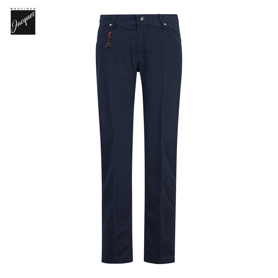 Navy Cotton-Stretch Nerano M Tailored Fit Five Pocket Pants - Marco Pescarolo