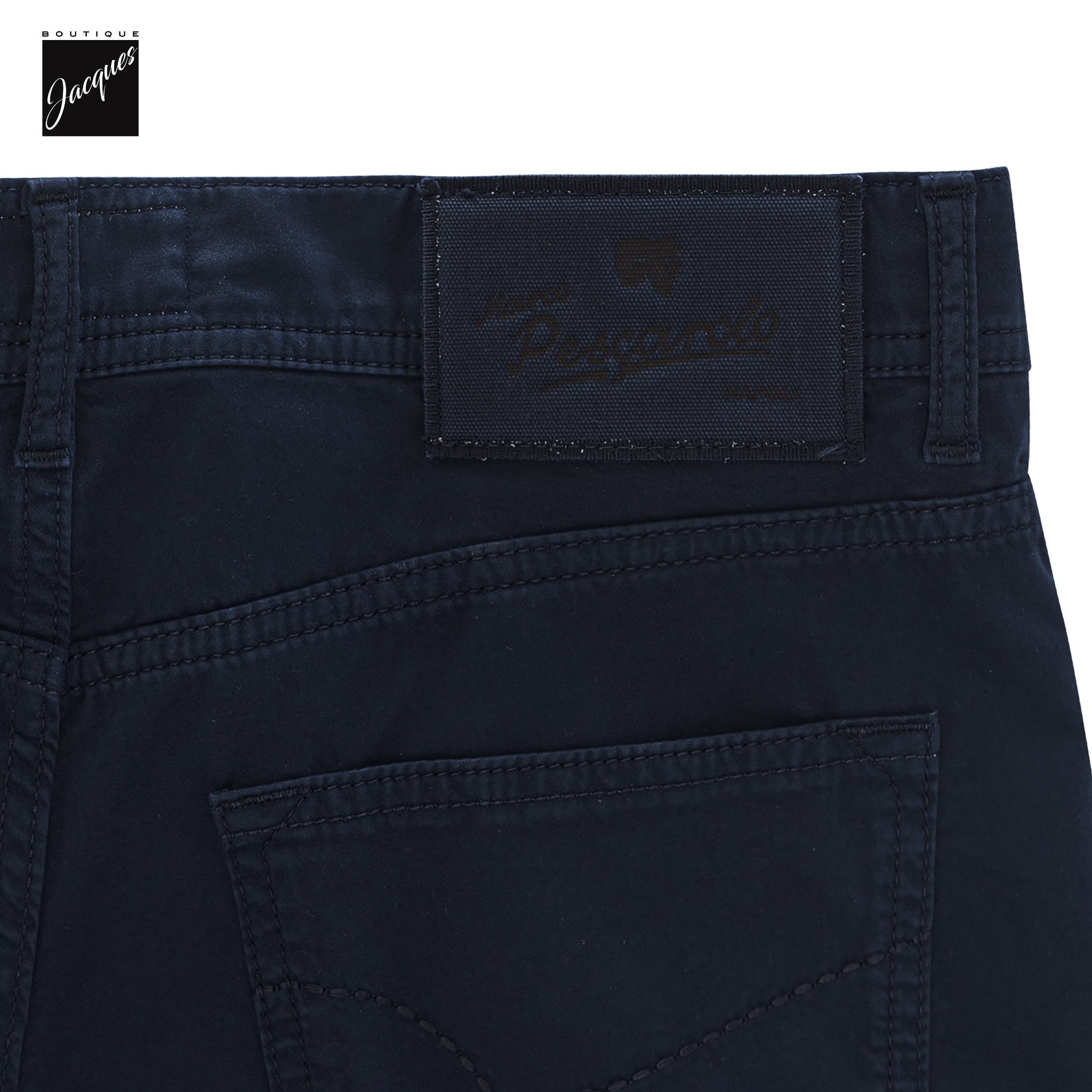 Navy Cotton-Stretch Nerano M Tailored Fit Five Pocket Pants - Marco Pescarolo