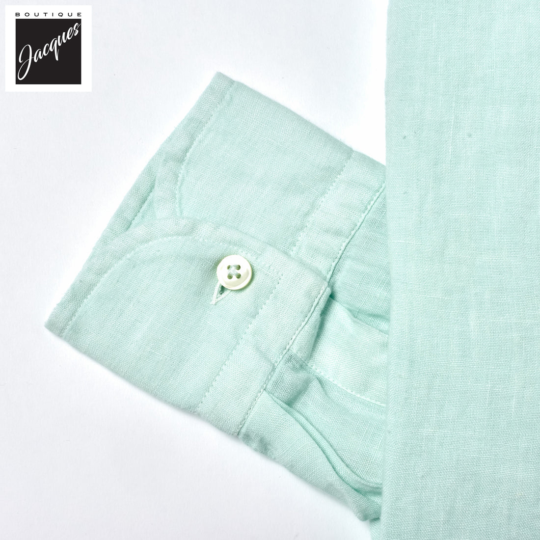 Mint Green Linen Modern Fit Casual Shirt - SONRISA
