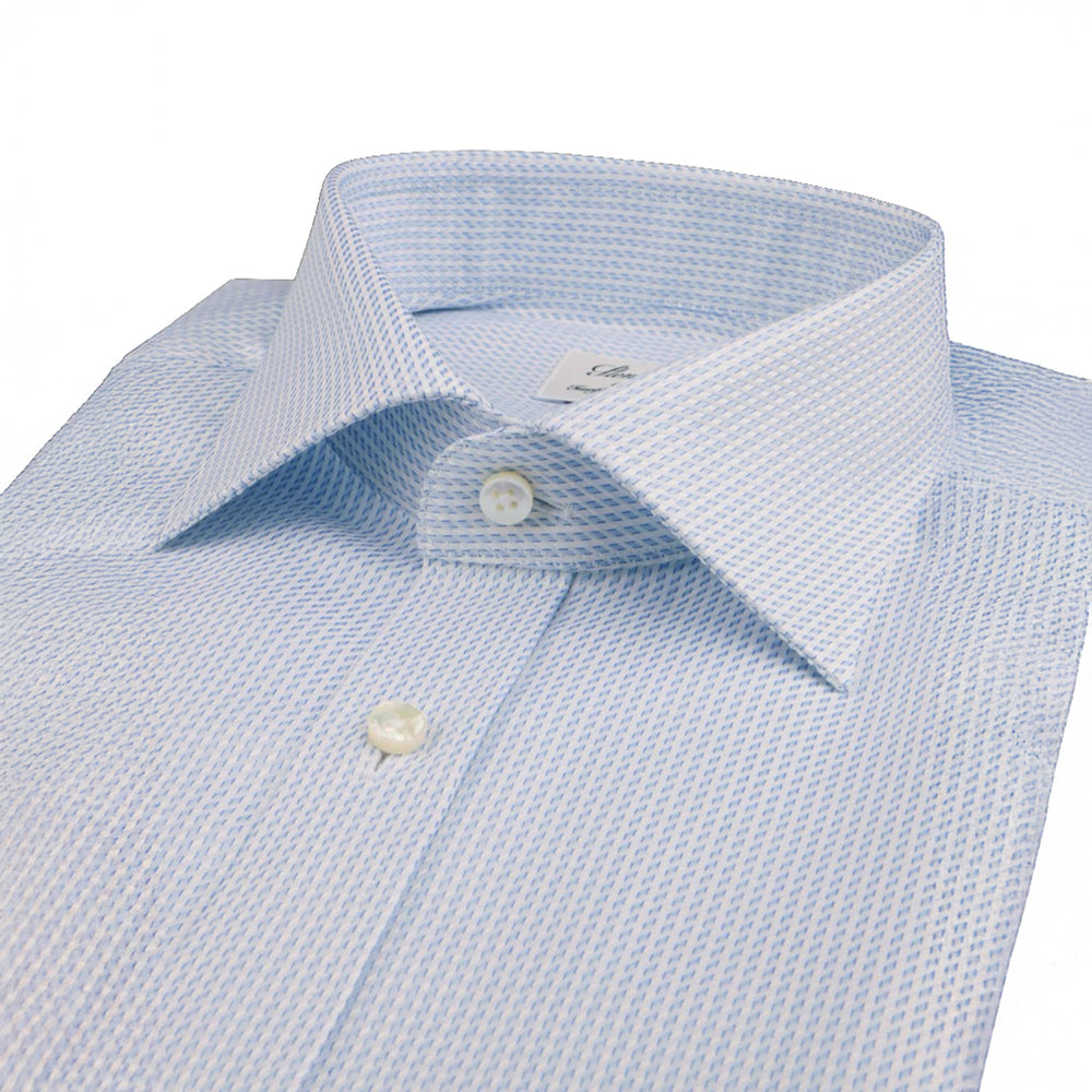 Light Blue Textured Twill Comfort Fit Dress Shirt - Stenströms
