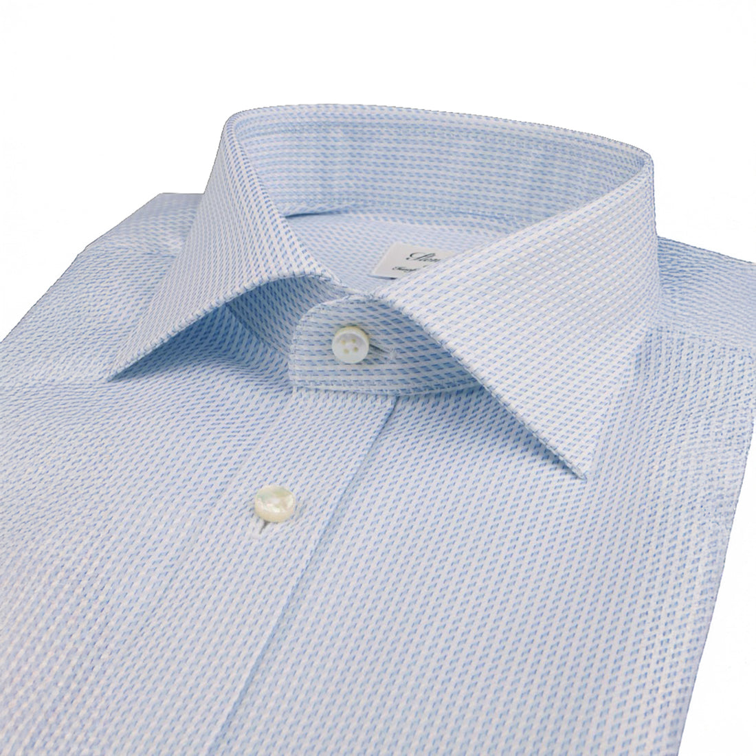 Light Blue Textured Twill Comfort Fit Dress Shirt - Stenströms