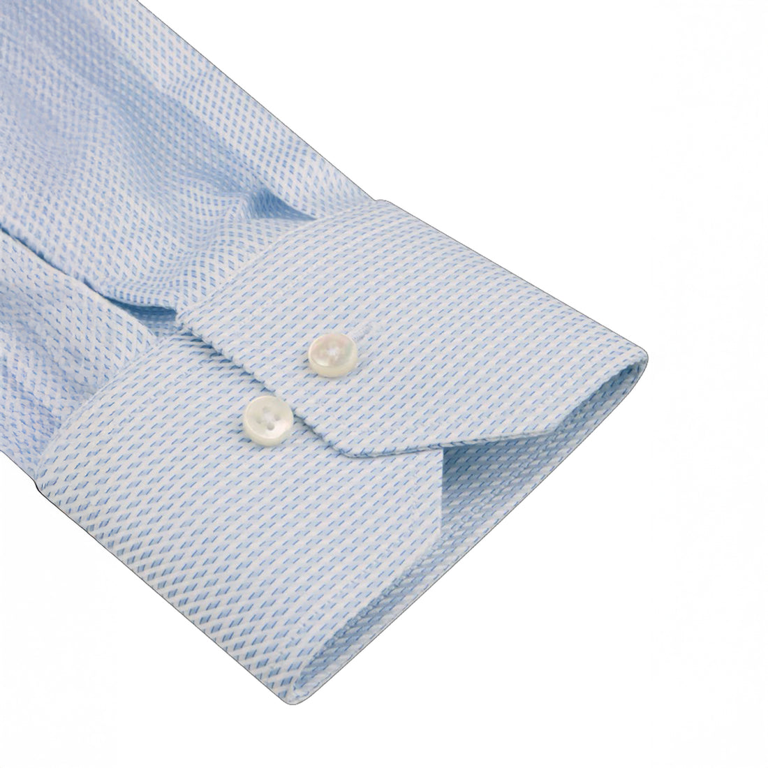 Light Blue Textured Twill Comfort Fit Dress Shirt - Stenströms