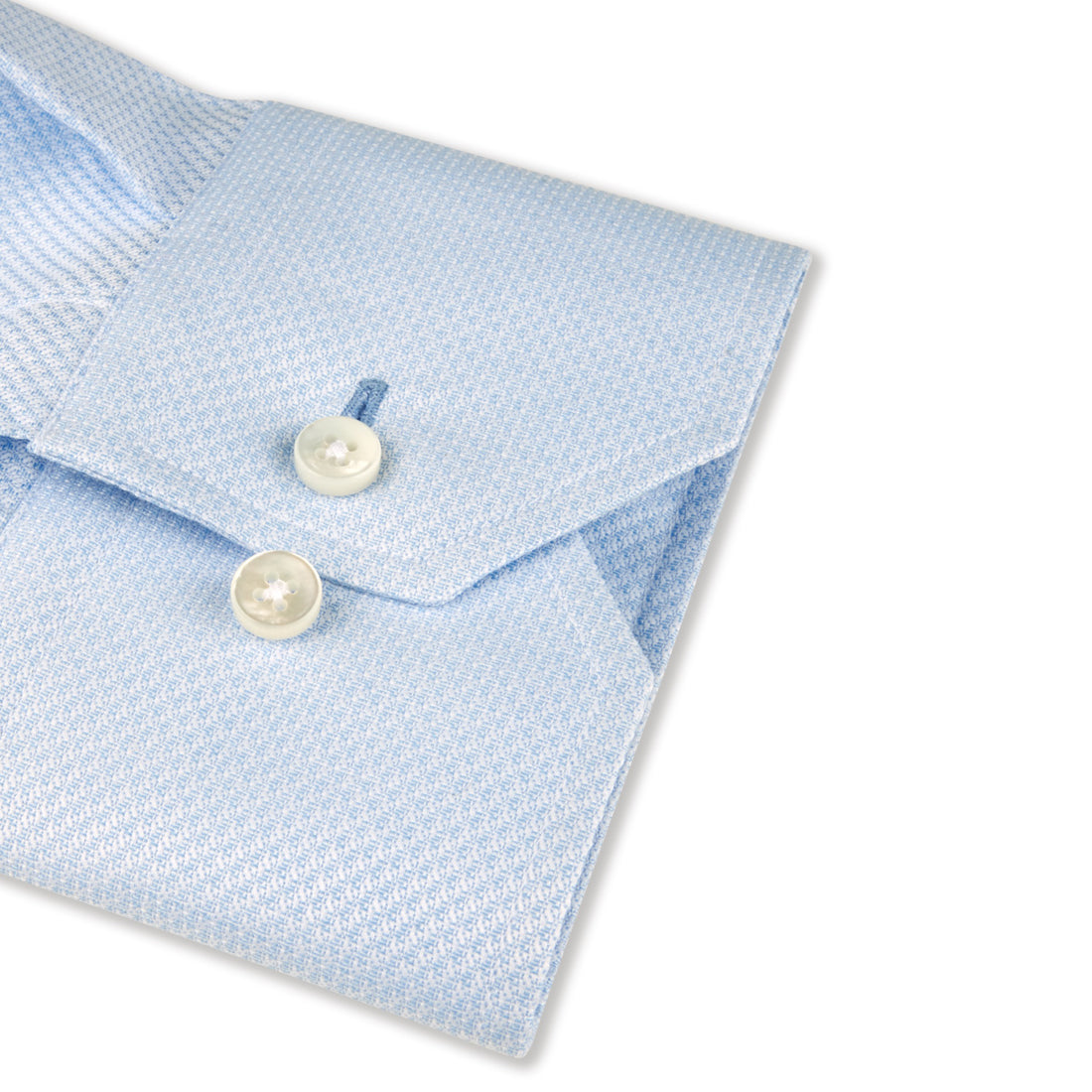 Light Blue Micro Patterned Twill Comfort Fit Shirt - Stenströms