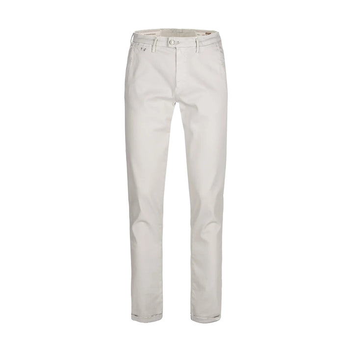 Ice Gray Soft Dye Luis Slim Fit Super-Stretch Chino Pants - TRAMAROSSA