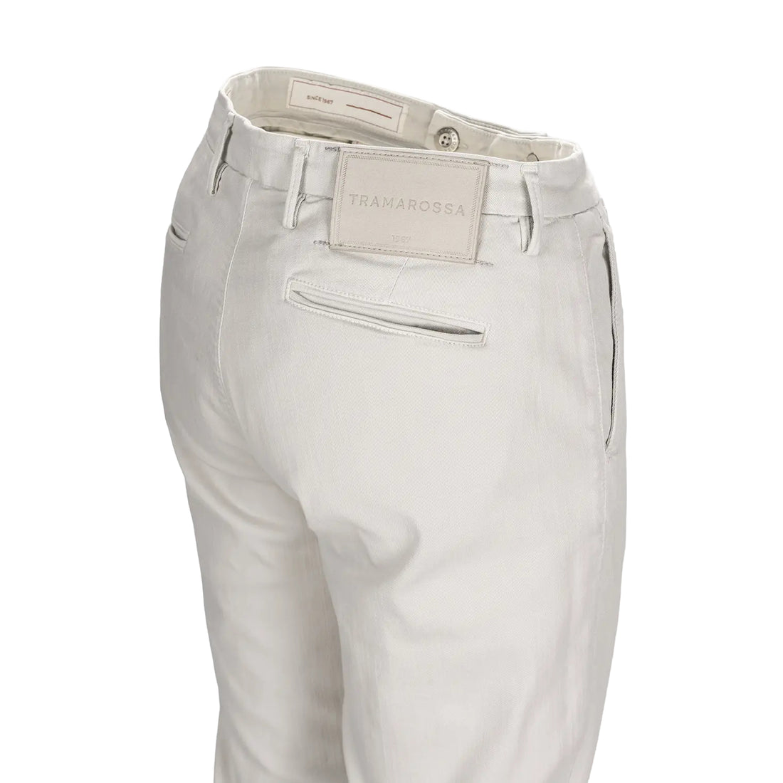 Ice Gray Soft Dye Luis Slim Fit Super-Stretch Chino Pants - TRAMAROSSA