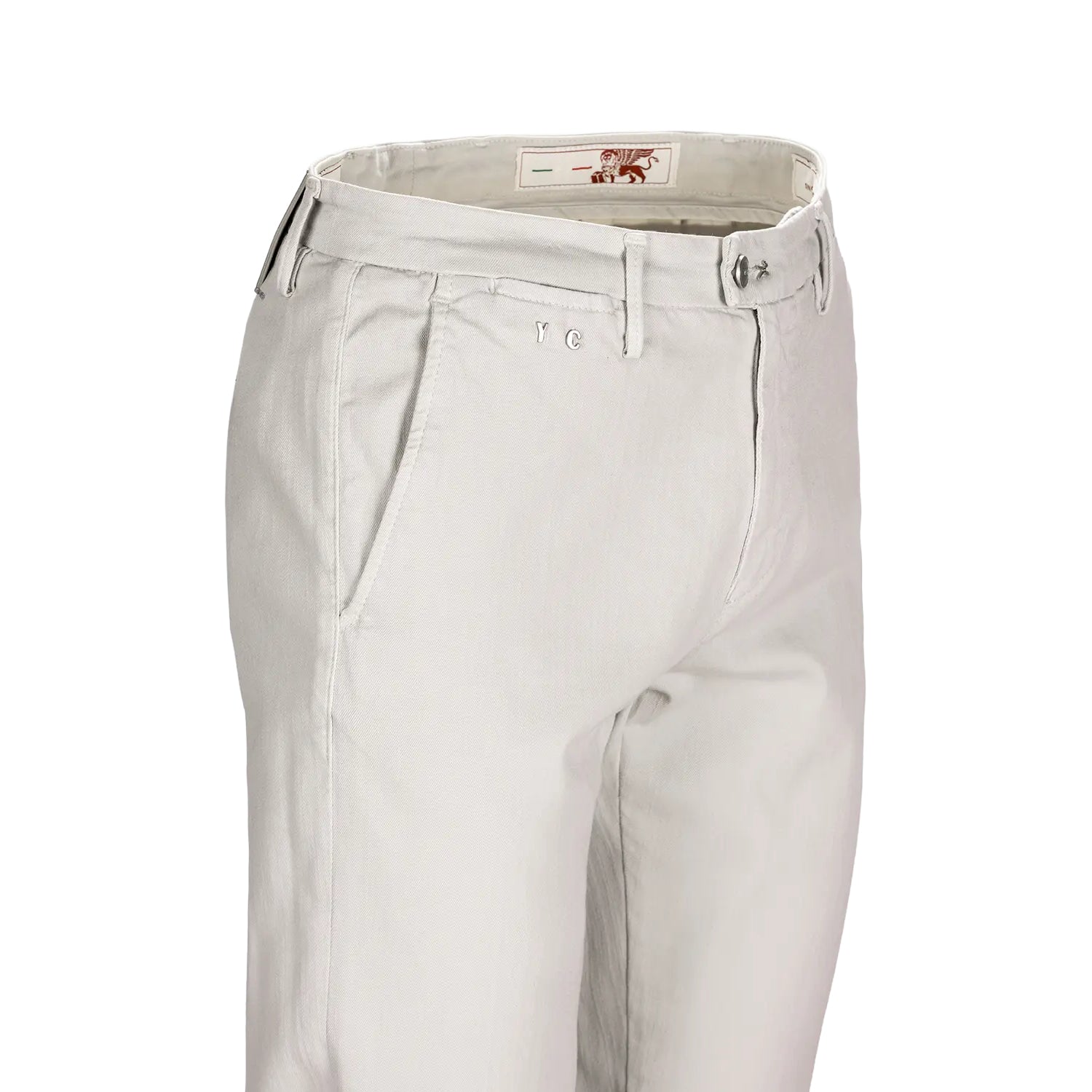 Ice Gray Soft Dye Luis Slim Fit Super-Stretch Chino Pants - TRAMAROSSA