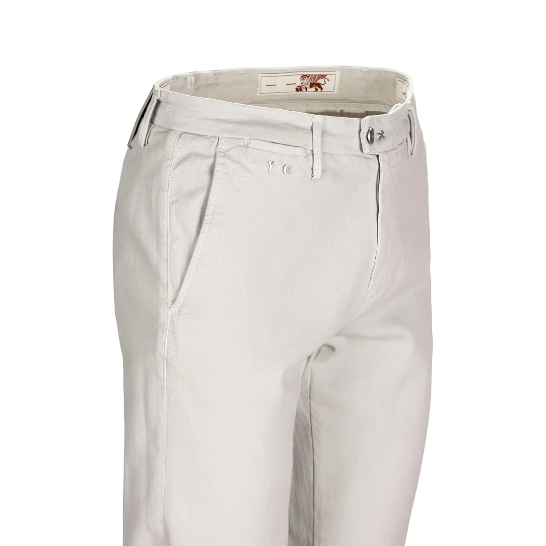 Ice Gray Soft Dye Luis Slim Fit Super-Stretch Chino Pants - TRAMAROSSA
