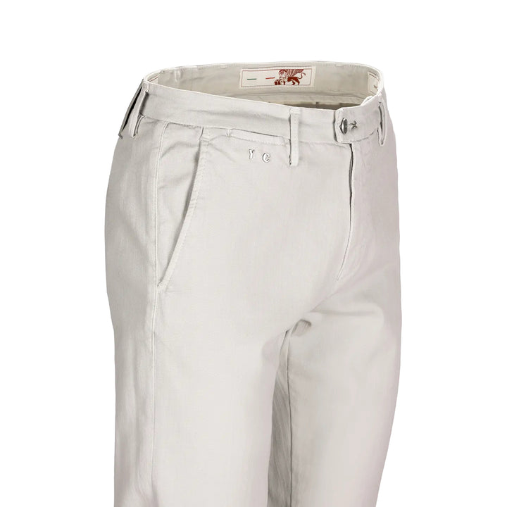 Ice Gray Soft Dye Luis Slim Fit Super-Stretch Chino Pants - TRAMAROSSA