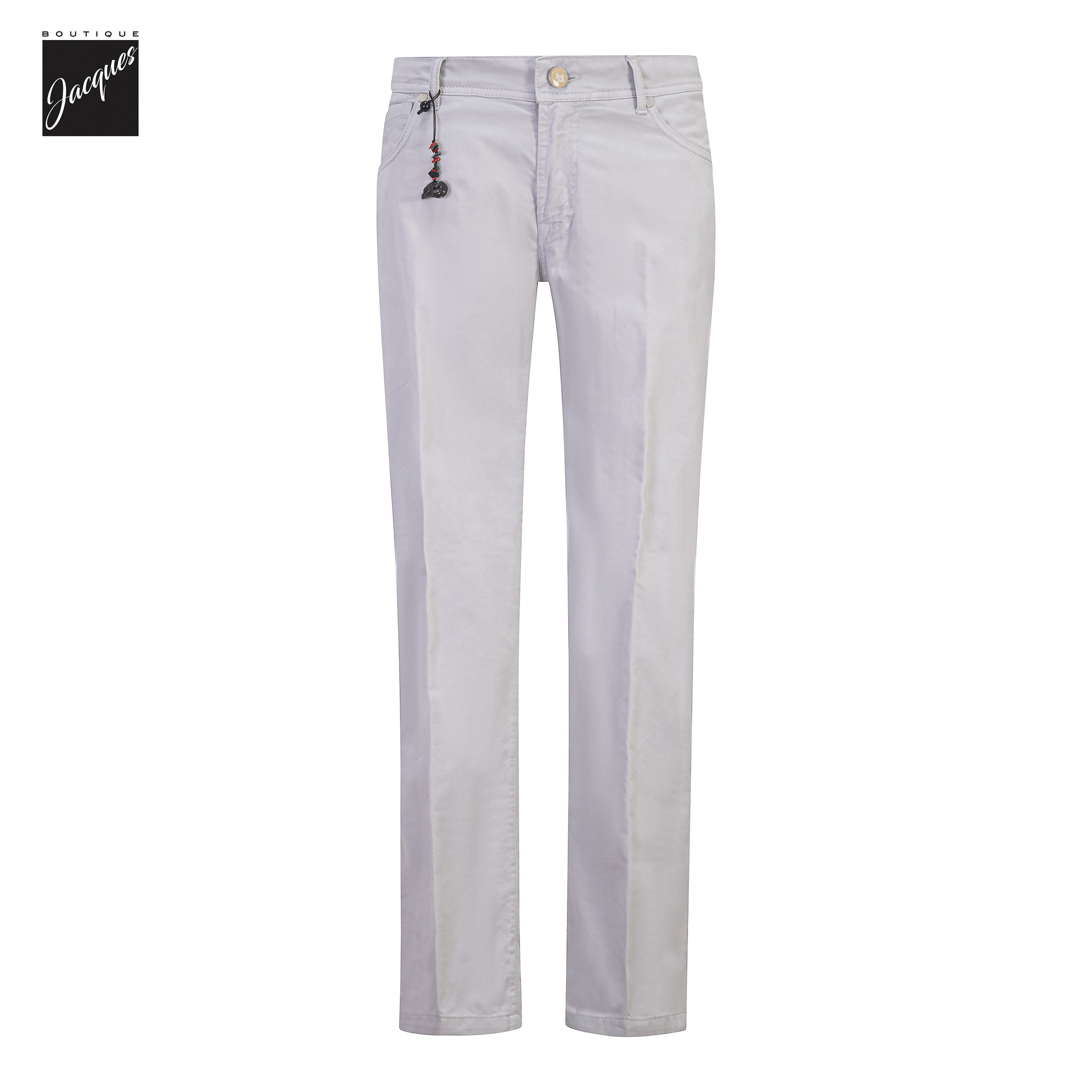 Light Gray Cotton-Stretch Nerano M Tailored Fit Five Pocket Pants - Marco Pescarolo