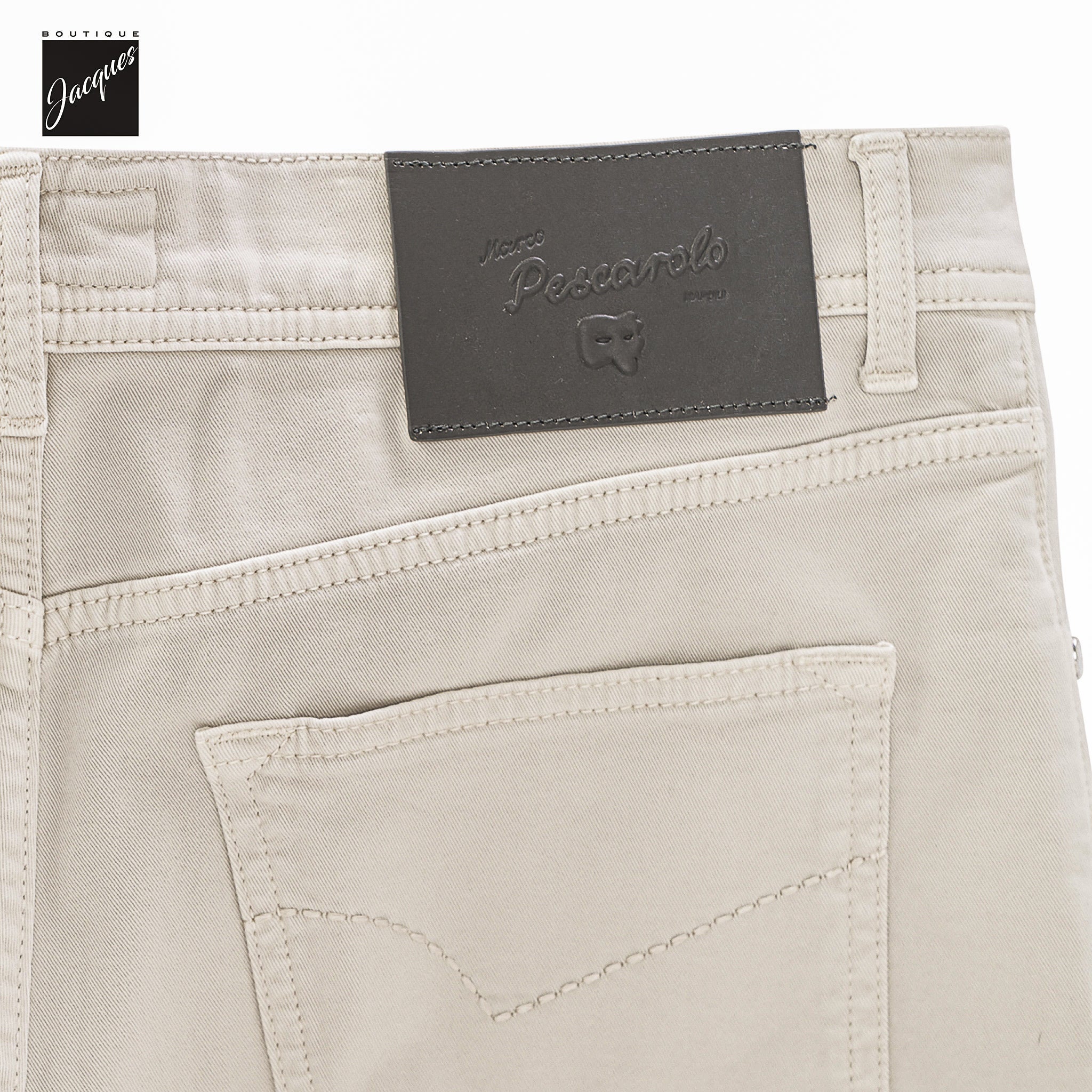 Beige Cotton-Cashmere Nerano M Tailored Fit Five Pocket Pants - Marco Pescarolo