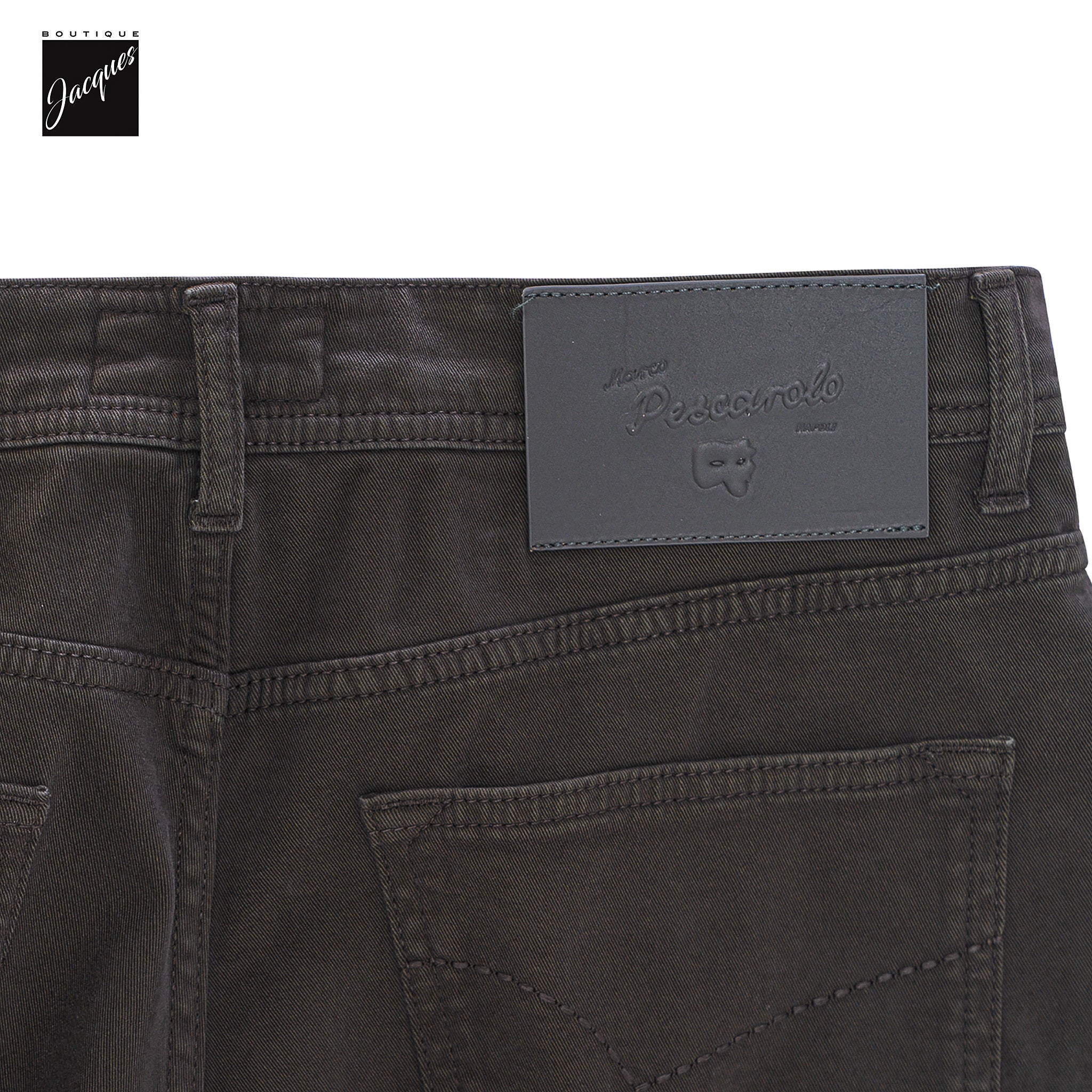 Brown Cotton-Cashmere Nerano M Tailored Fit Five Pocket Pants - Marco Pescarolo