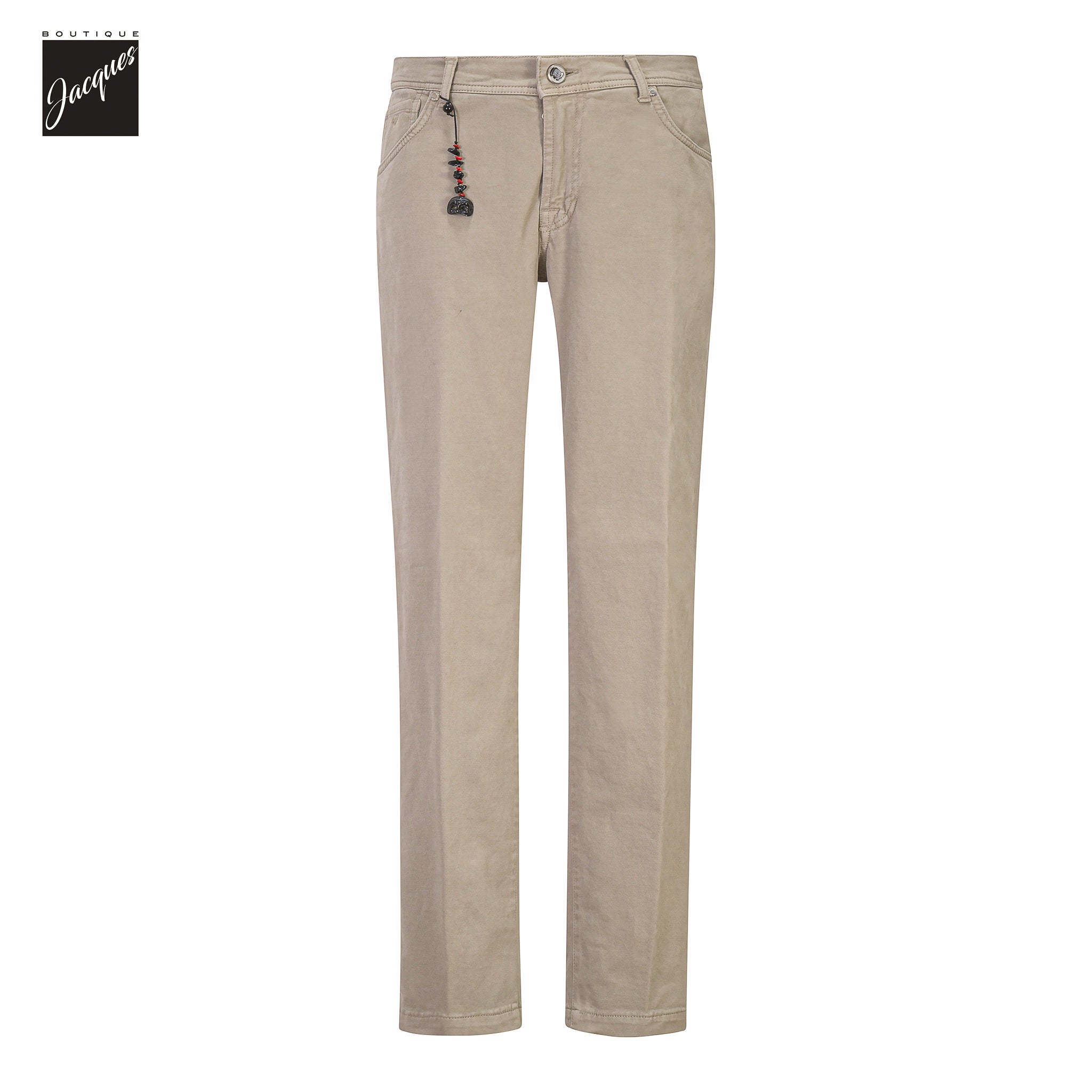 Taupe Cotton-Cashmere Nerano M Tailored Fit Five Pocket Pants - Marco Pescarolo