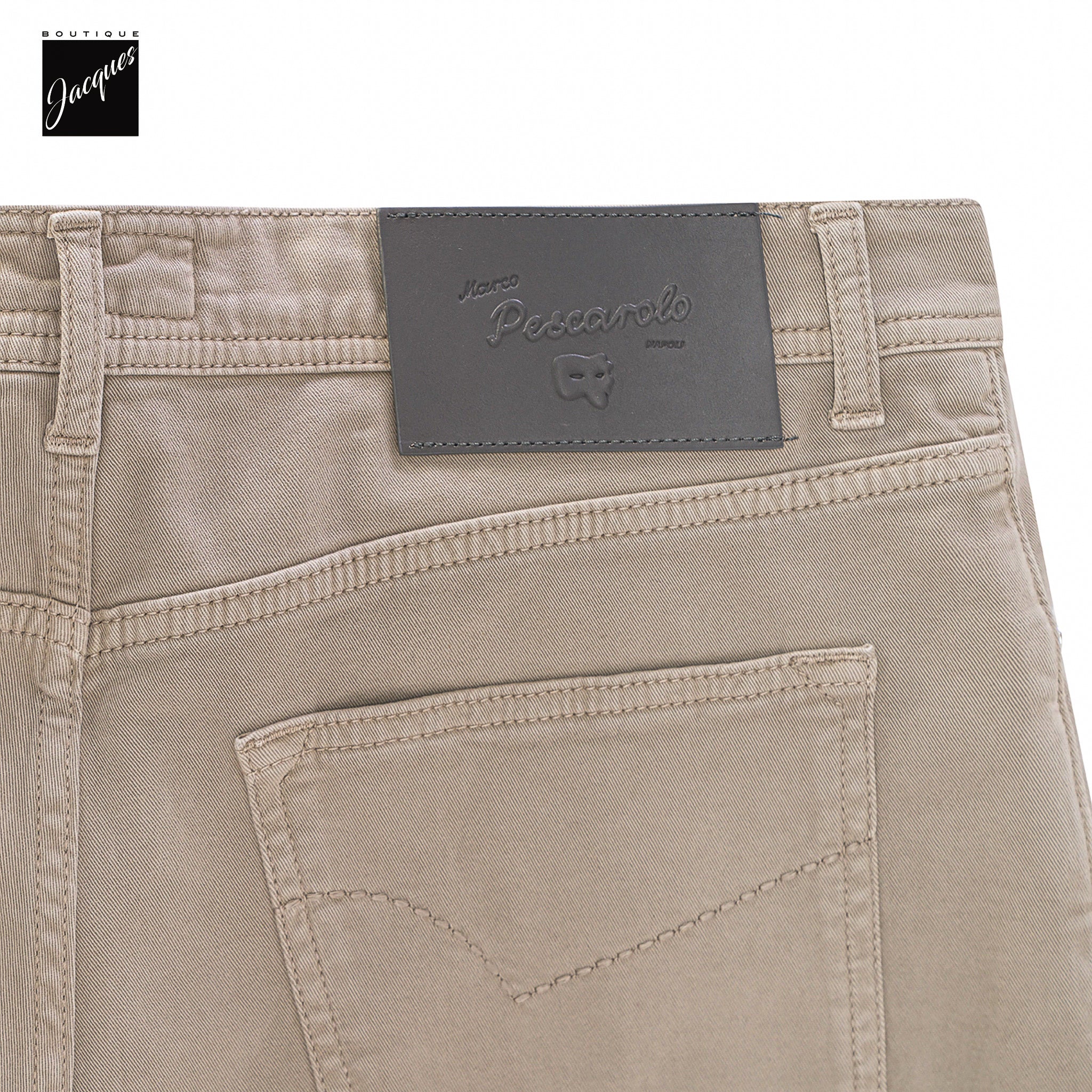 Taupe Cotton-Cashmere Nerano M Tailored Fit Five Pocket Pants - Marco Pescarolo