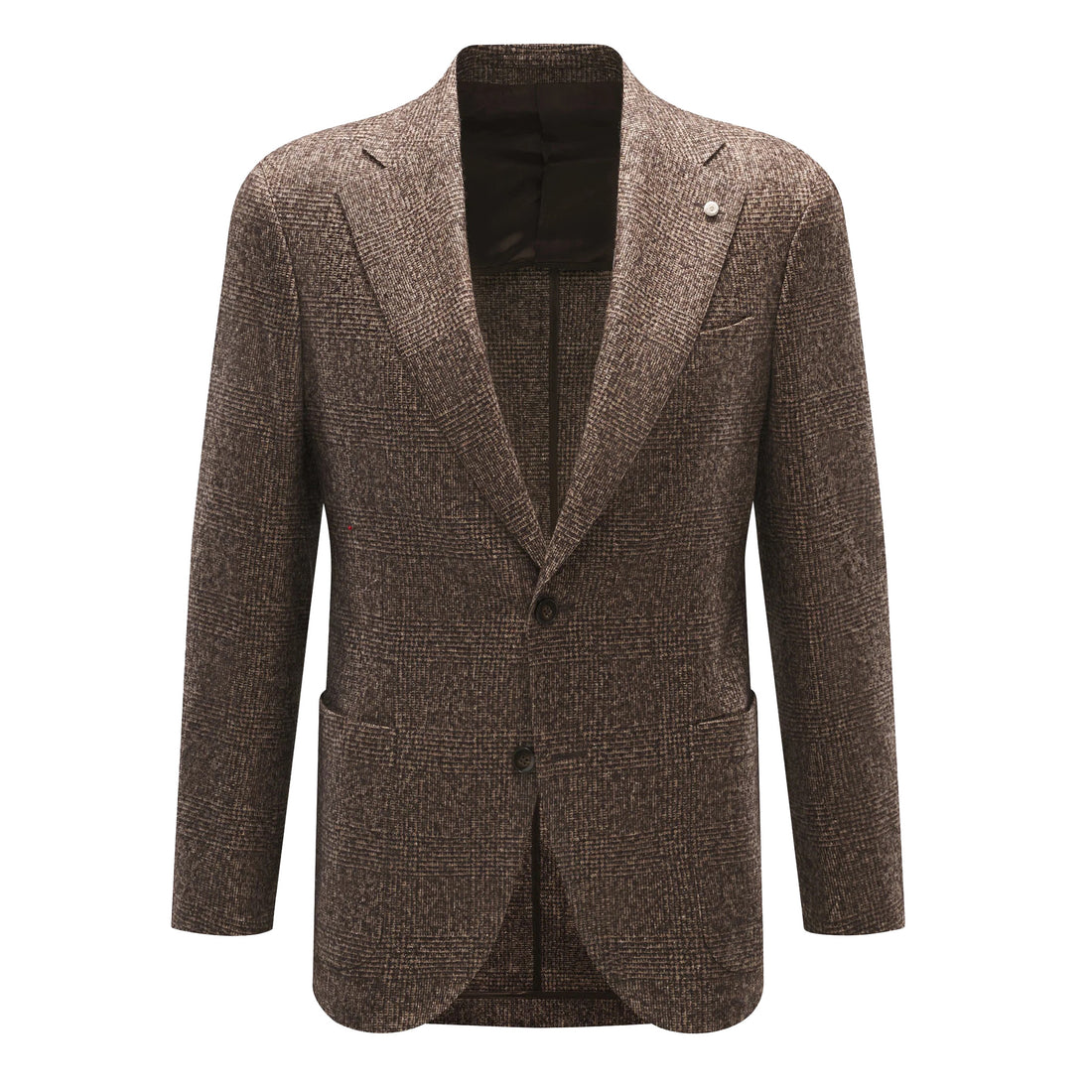 Brown Check Delfino Alpaca/Wool/Silk Dream Fit Sport Jacket - Luigi Bianchi - Boutique Jacques International