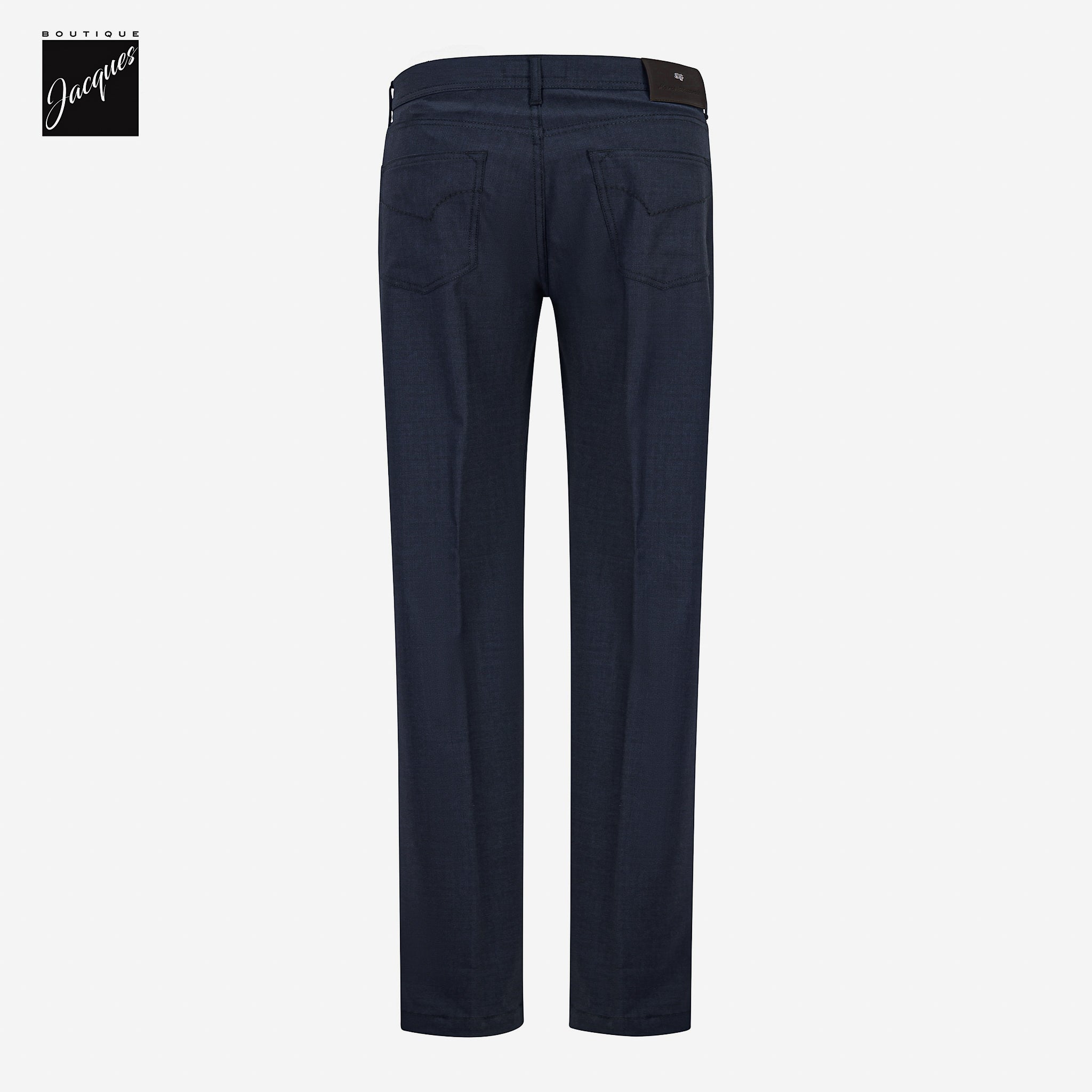 Navy Wool-Stretch Nerano M Tailored Fit Five Pocket Pants - Marco Pescarolo