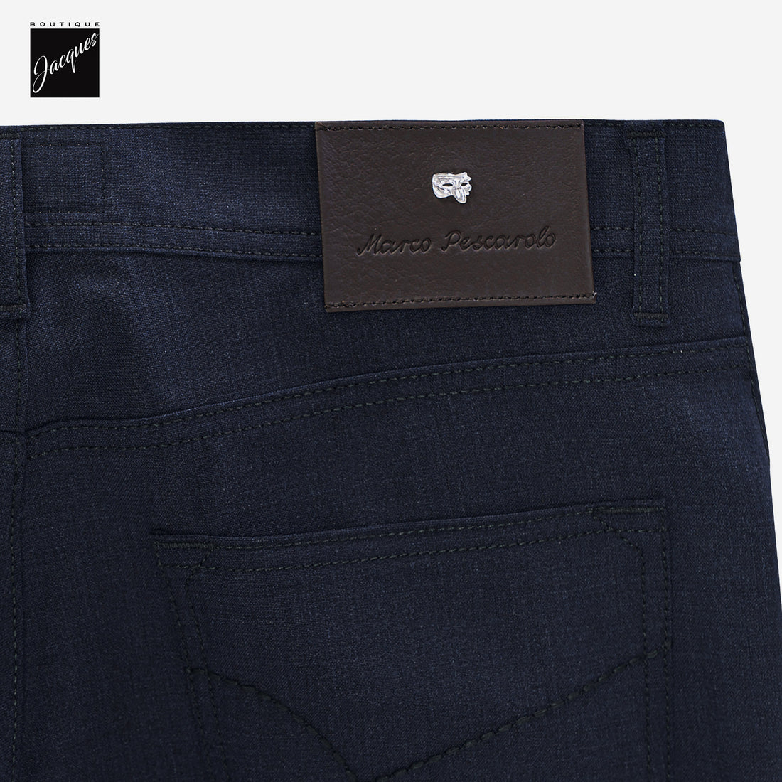 Navy Wool-Stretch Nerano M Tailored Fit Five Pocket Pants - Marco Pescarolo