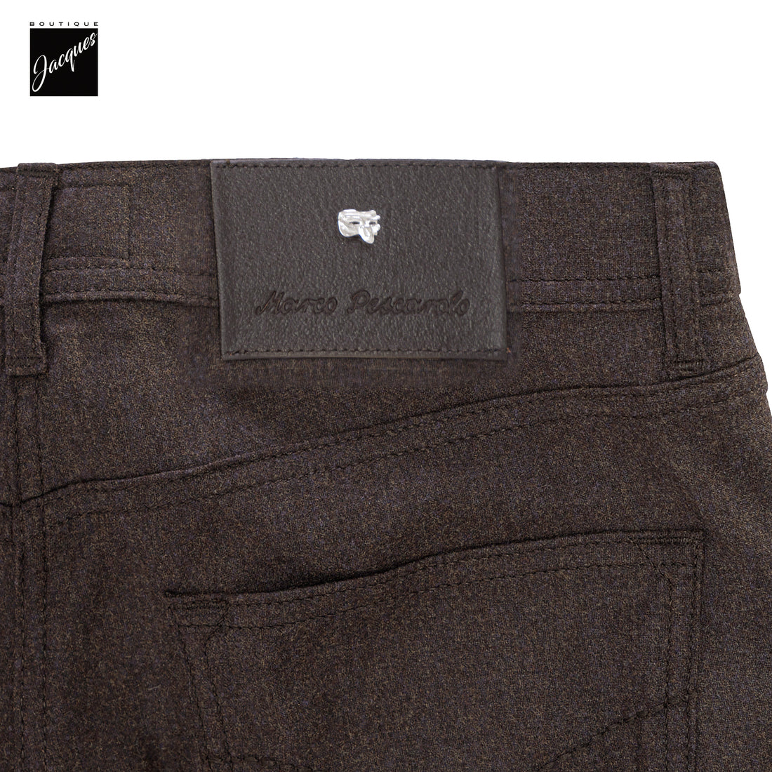 Brown Wool-Cashmere Flannel Nerano M Tailored Fit Five Pocket Pants - Marco Pescarolo
