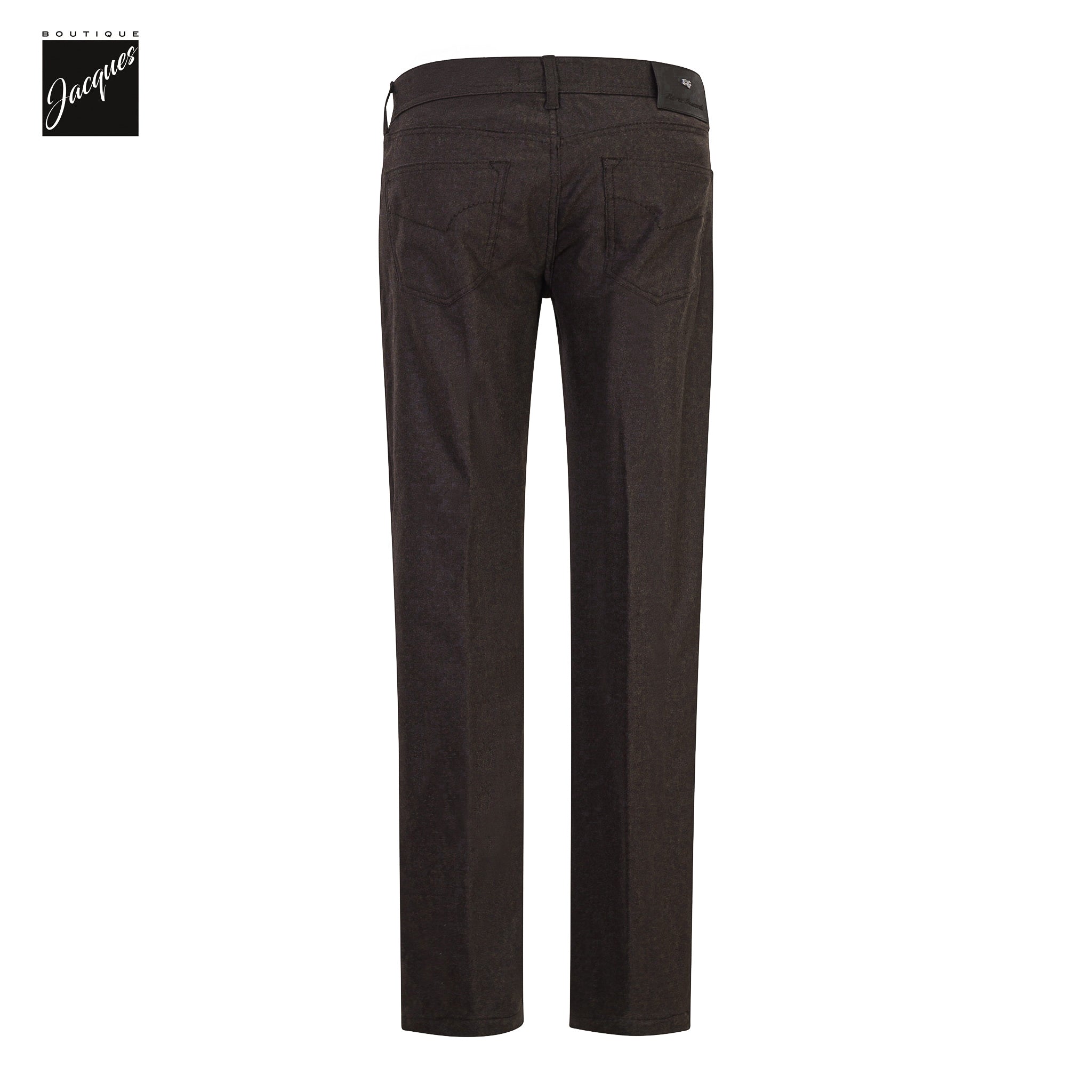 Brown Wool-Cashmere Flannel Nerano M Tailored Fit Five Pocket Pants - Marco Pescarolo