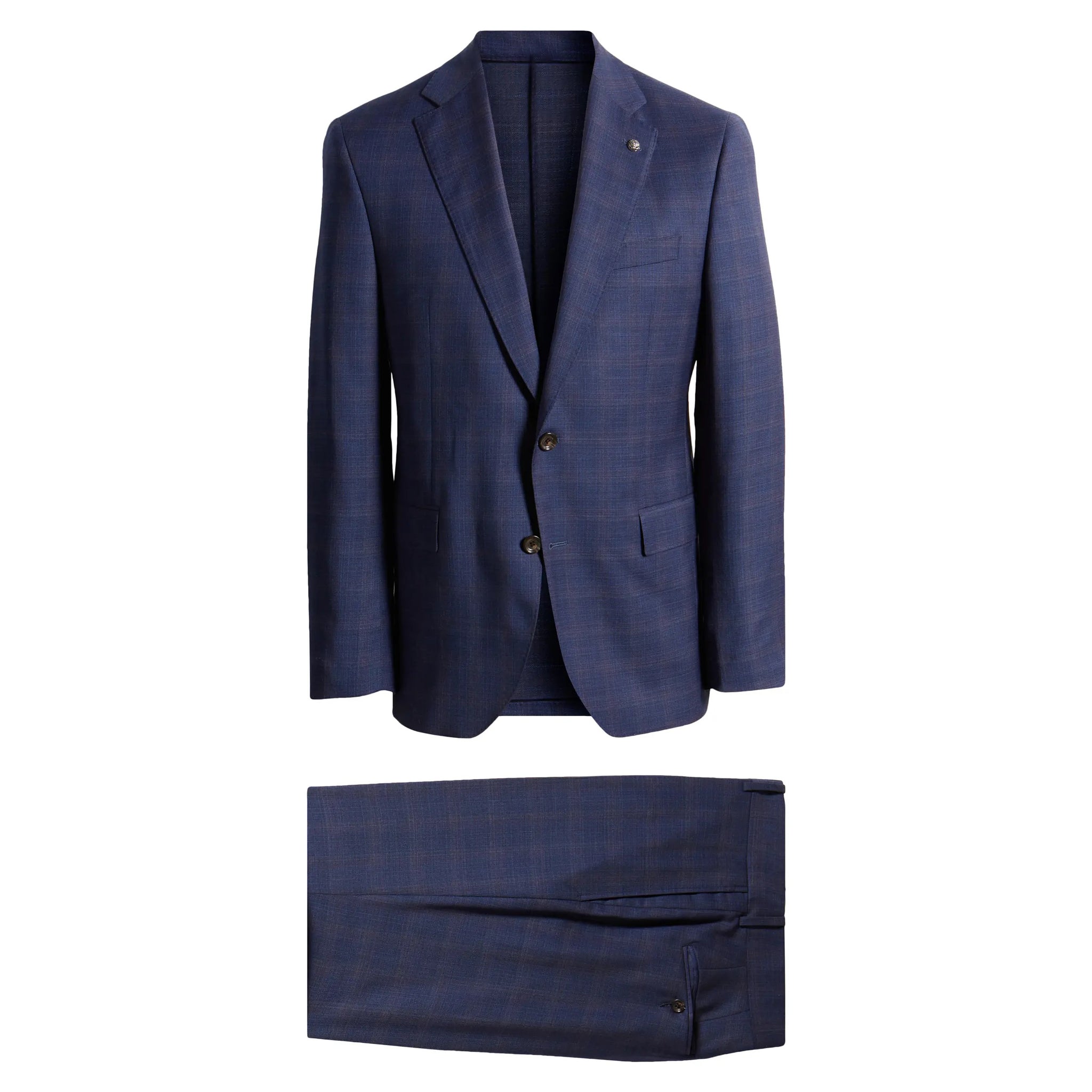 Blue Check Esprit Modern Fit Loro Piana Wool Suit - Jack Victor