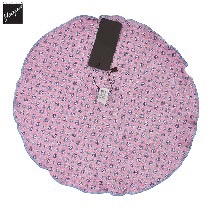 Pink Floral/Medallion Reversible Silk Pocket Round - DION - Boutique Jacques International