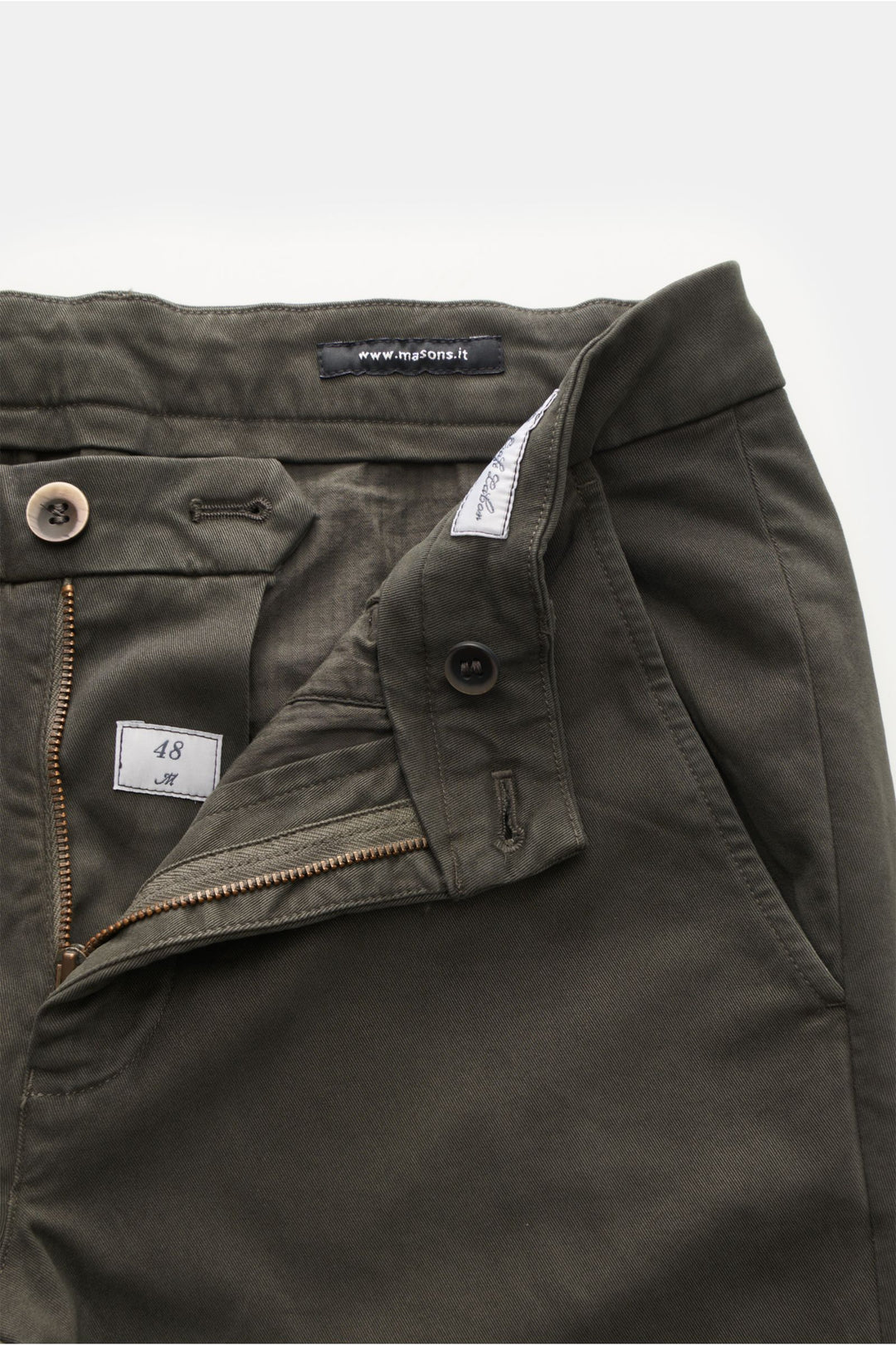 Forest Green Slim Fit Stretch Chino - Mason's - Boutique Jacques International