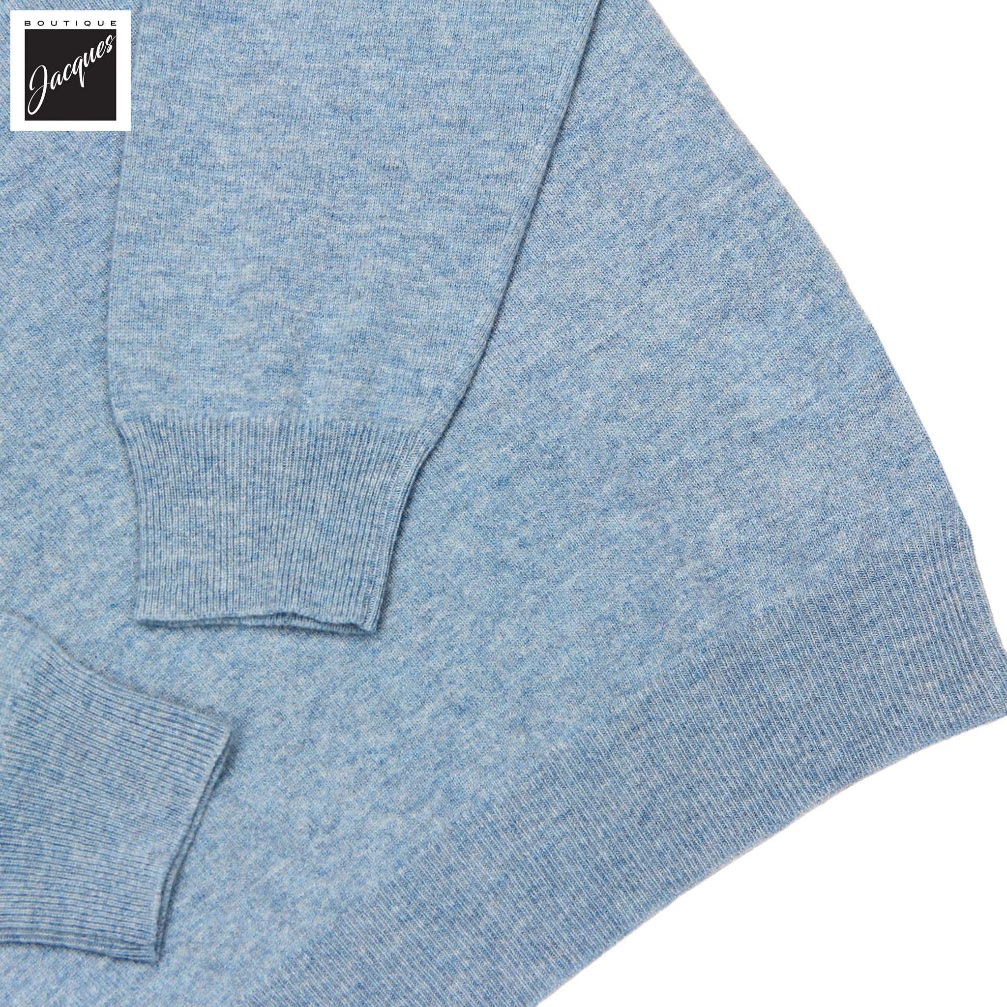 Aqua Blue Wool/Cashmere/Viscose Crew Neck Sweater - GRAN SASSO