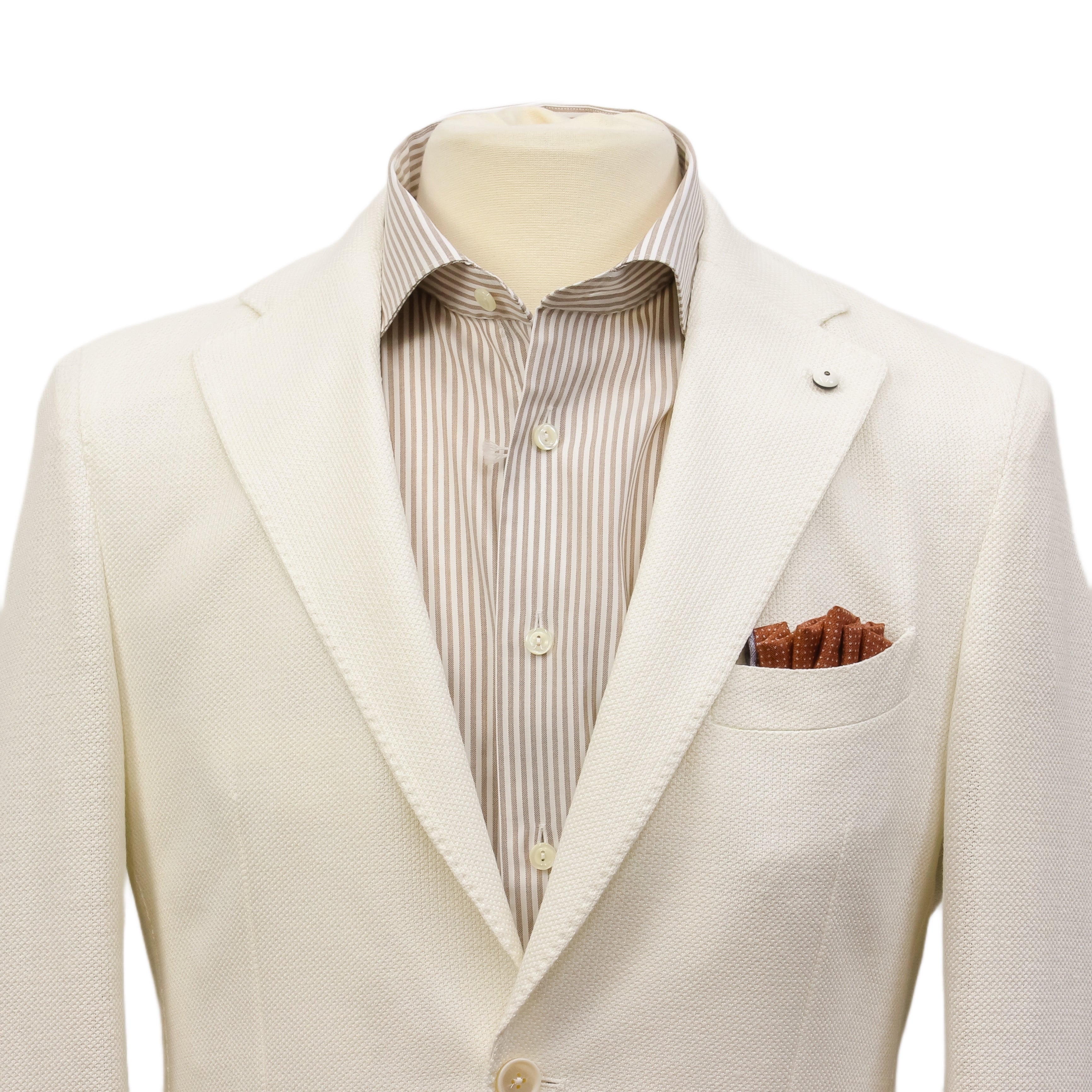Off-White Linen-Cotton Jersey Tailored Unconstructed Sport Jacket - L.B.M. 1911