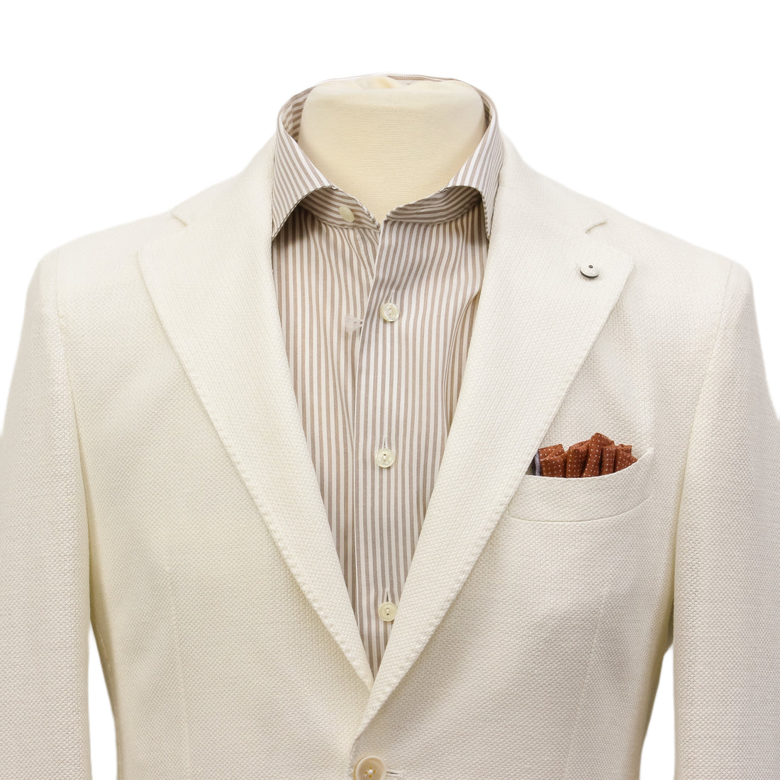 Off-White Linen-Cotton Jersey Tailored Unconstructed Sport Jacket - L.B.M. 1911