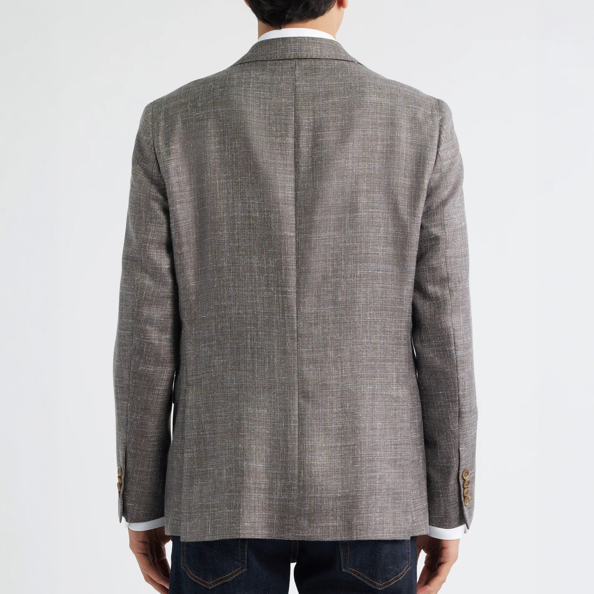 Brown Mélange Wool/Silk/Linen Morris Contemporary Fit Sport Jacket - Jack Victor
