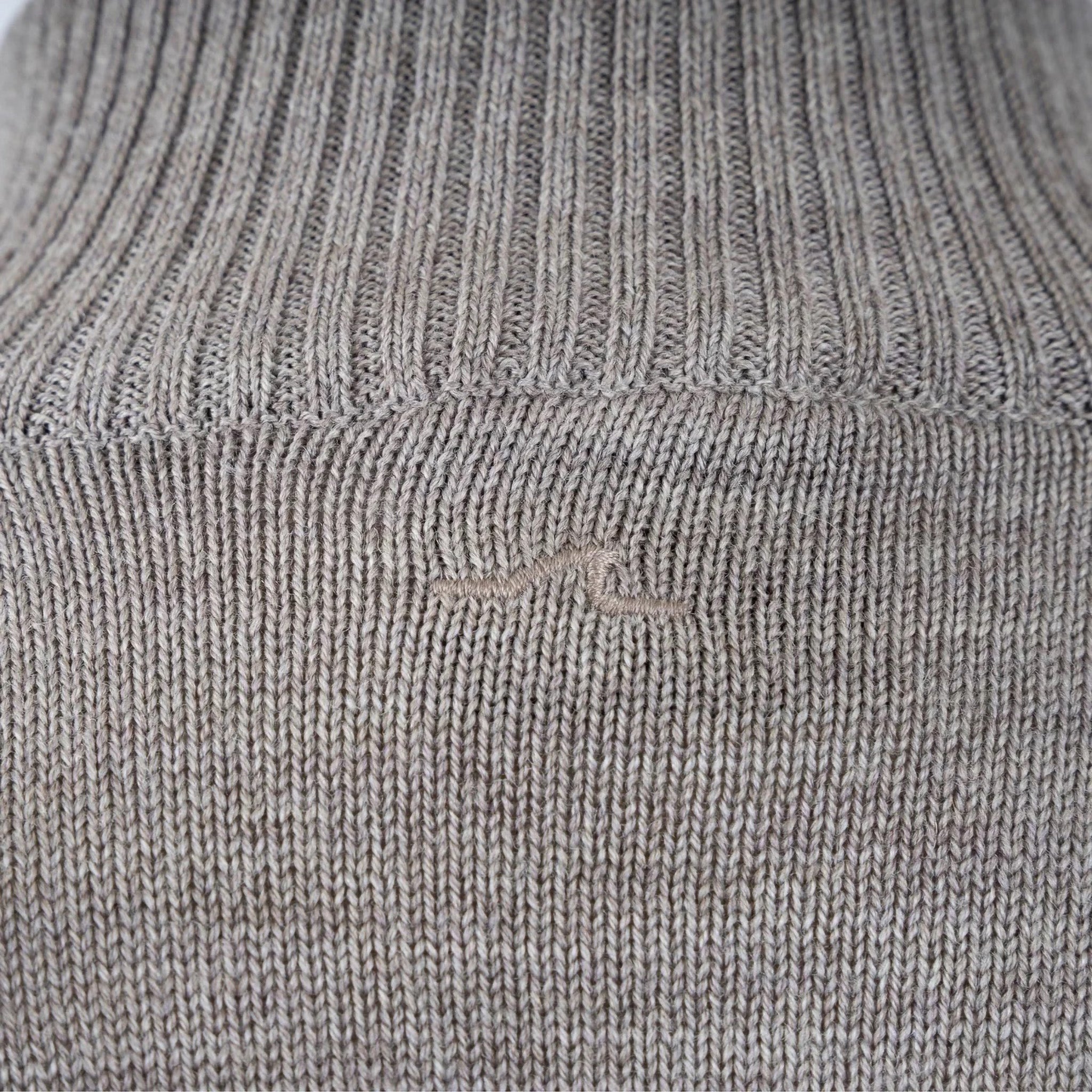 Taupe Shark Tag Soft Cool-Touch Wool Full Zip Sweater - PAUL & SHARK