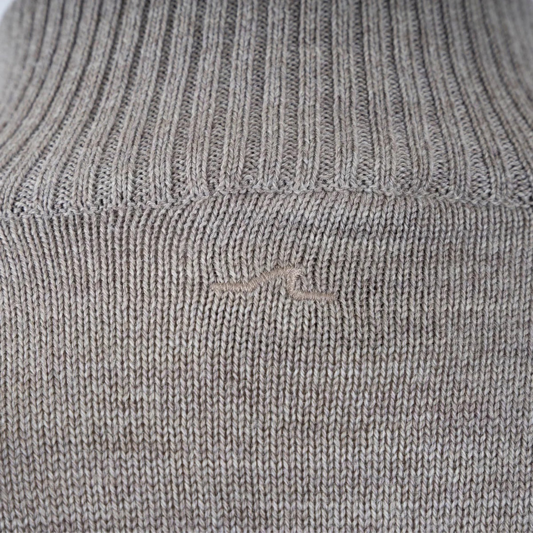 Taupe Shark Tag Soft Cool-Touch Wool Full Zip Sweater - PAUL & SHARK