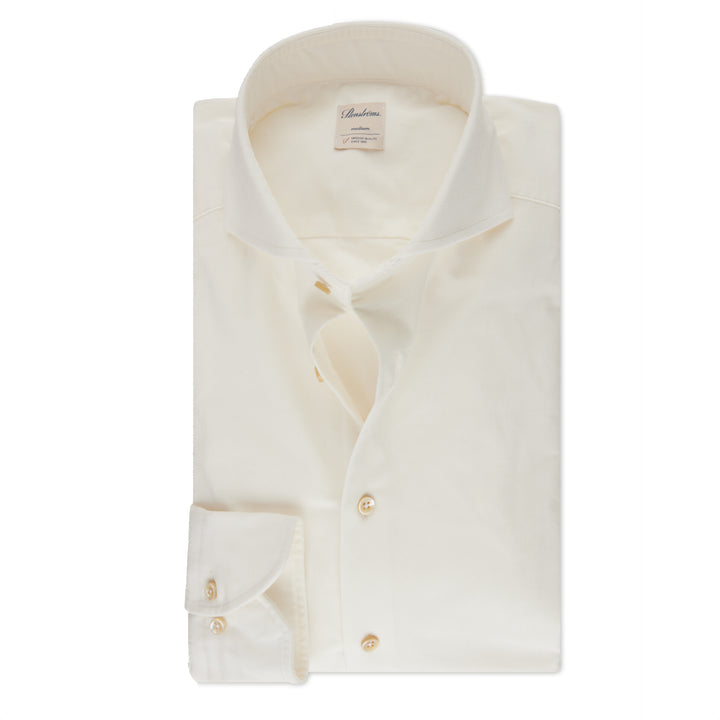 Off-White Baby Corduroy Cotton Stretch Fitted Body Shirt - Stenströms - Boutique Jacques International