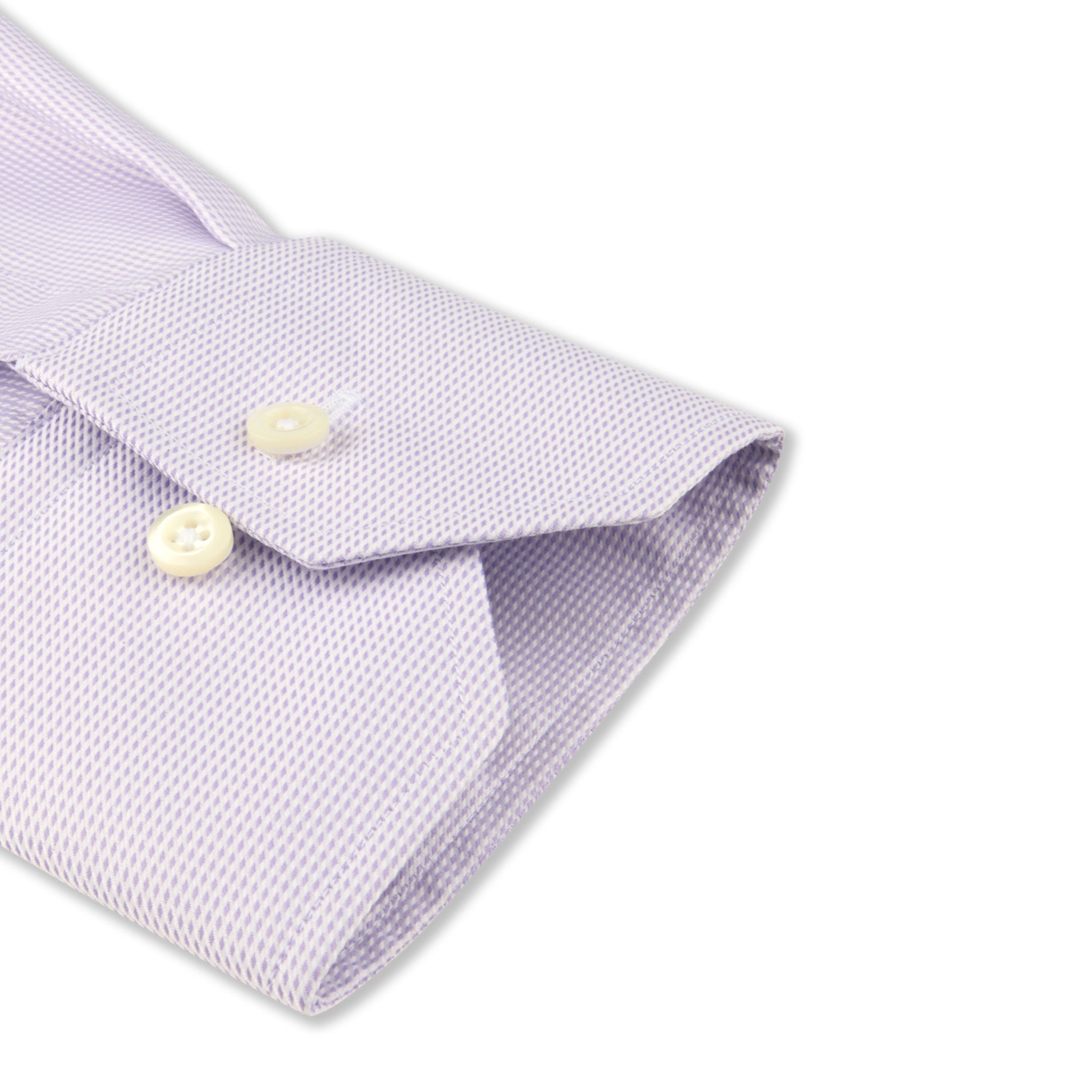 Light Purple Neat Cotton Twill Fitted Body Shirt - Stenströms