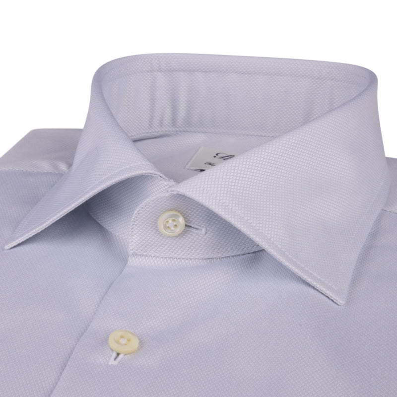 Light Gray Textured Twill Fitted Body Shirt - Stenströms