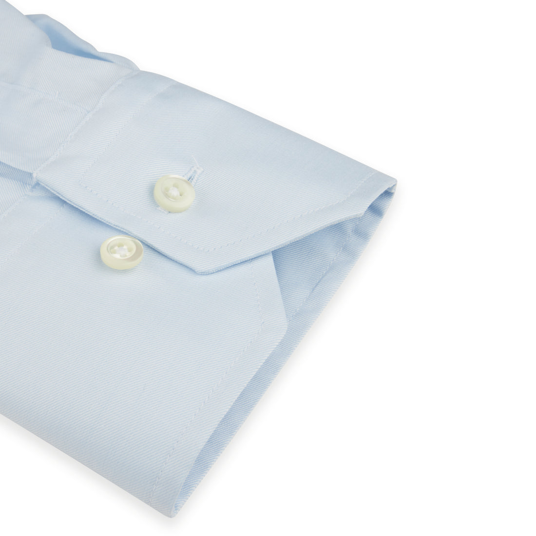 Light Blue Solid Twill Fitted Body Dress Shirt - Stenströms